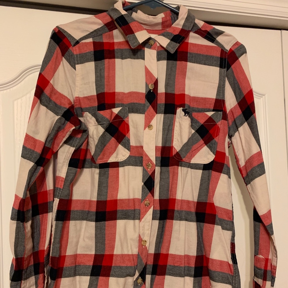 american eagle red, white, & blue flannel
